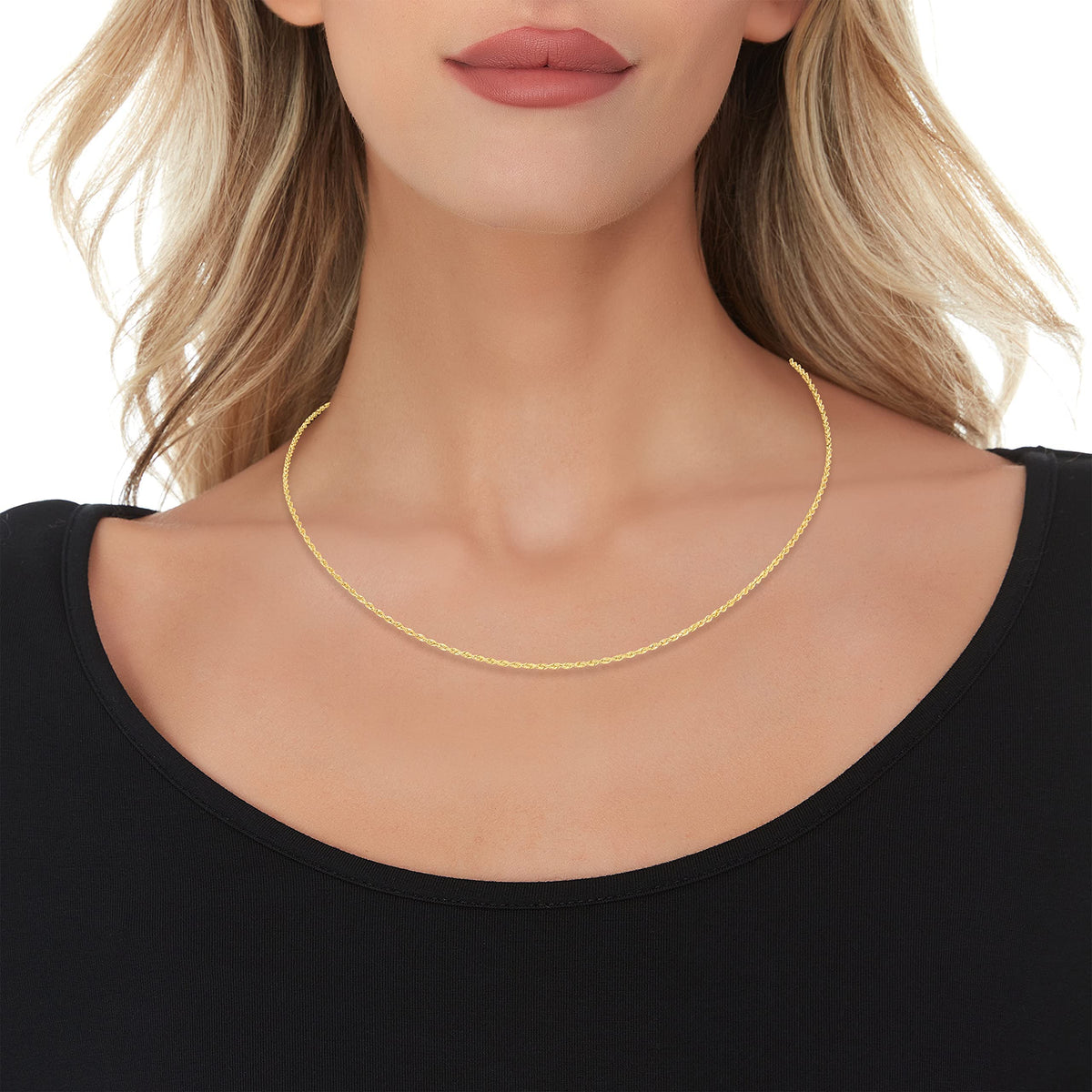 10k Yellow Gold Diamond Cut Rope Chain Necklace V41827
