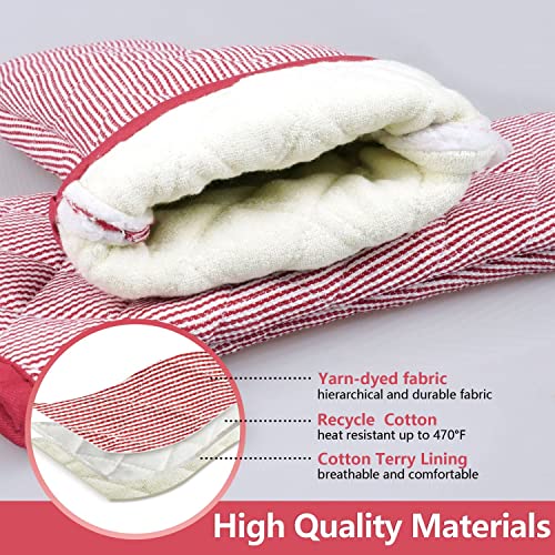 1 Pair 100% Cotton Heat Resistant Oven Mitts L4484
