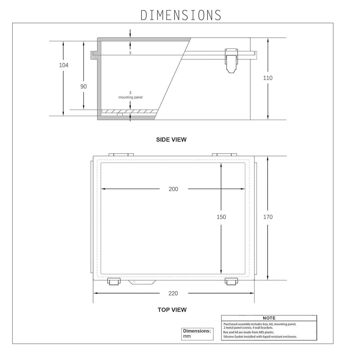 IP67 Waterproof Hinged Cover Plastic Junction Box with Mounting Plate 400×300×180mm B589428