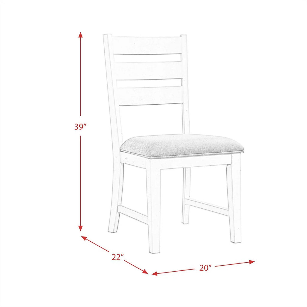 19" Farmhouse Wood Fabric Side Chair Set of 2 Z5437