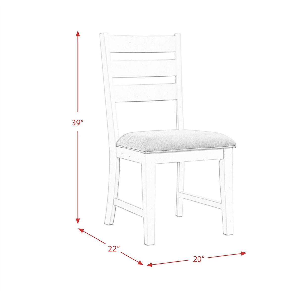 19" Farmhouse Wood Fabric Side Chair Set of 2 Z5437