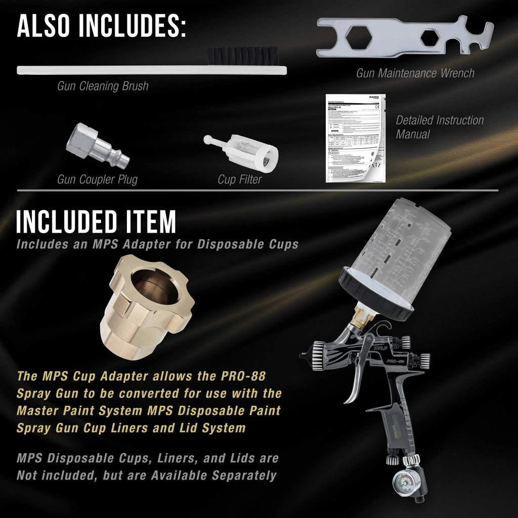 HVLP Spray Gun with 1.3mm Tip and Air Pressure Regulator Gauge P360575