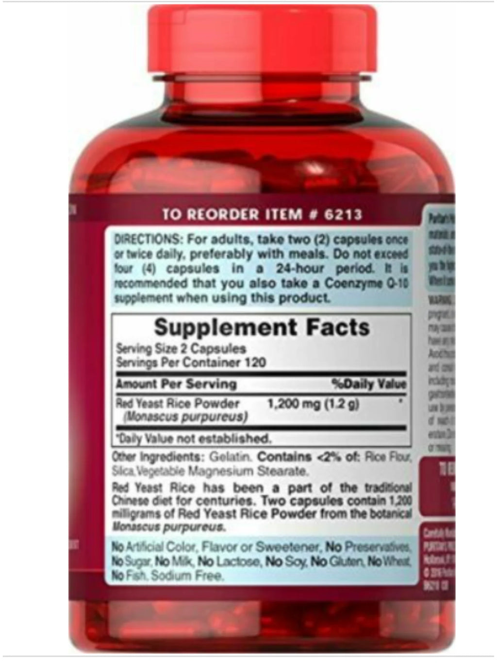 Red Yeast Rice 600 mg 240 Count Pack of 2 O9405