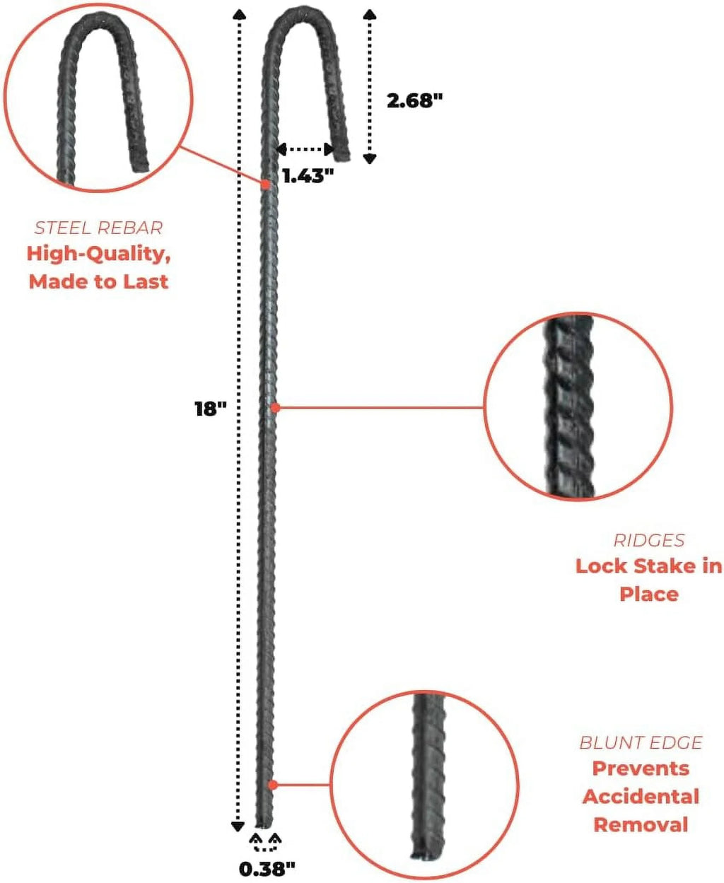 Heavy Duty J Hook Ground Stakes (100 Pack) B259