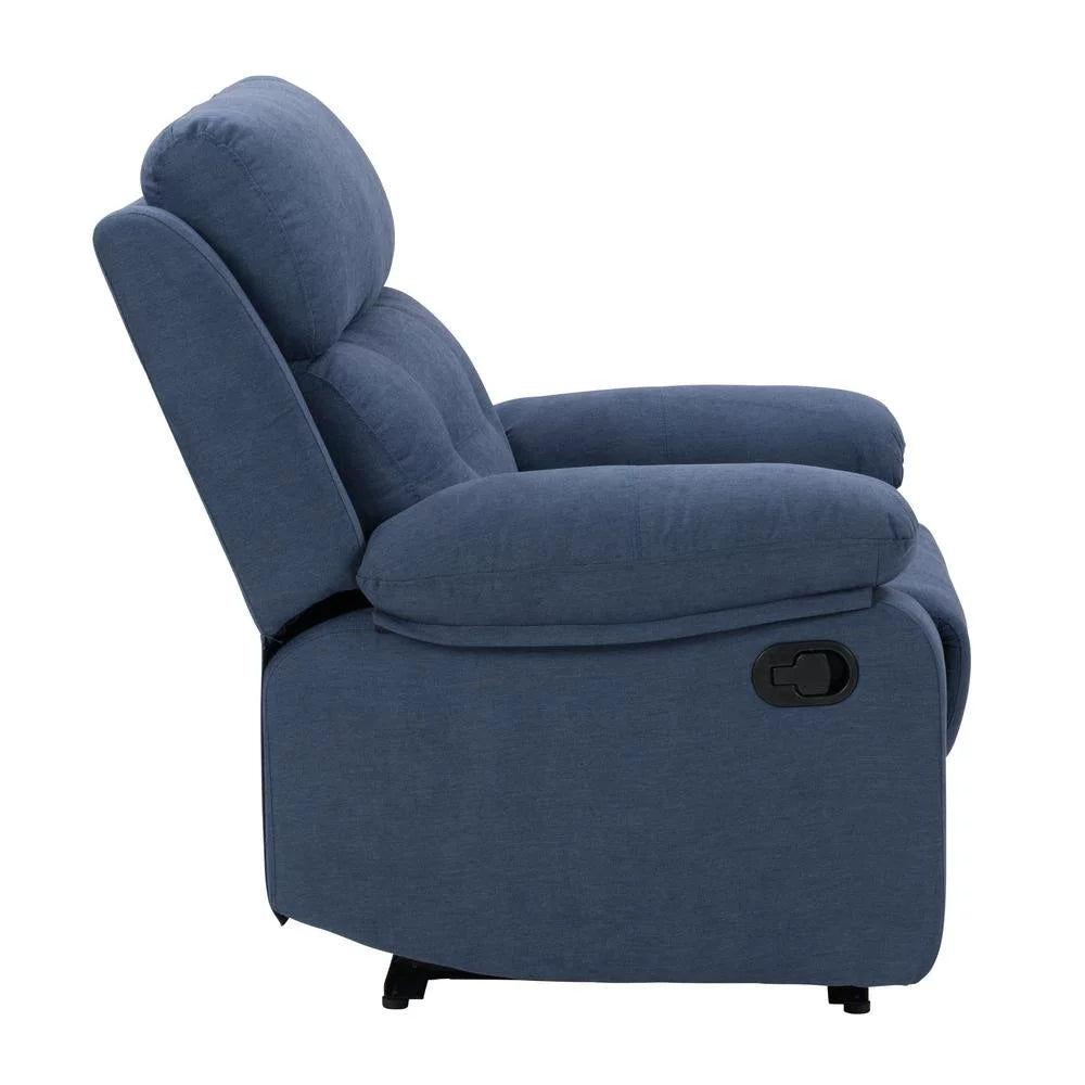 Blue Fabric Manual Recliner N9717