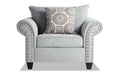 Oversized Light Blue Polyester Chair K937