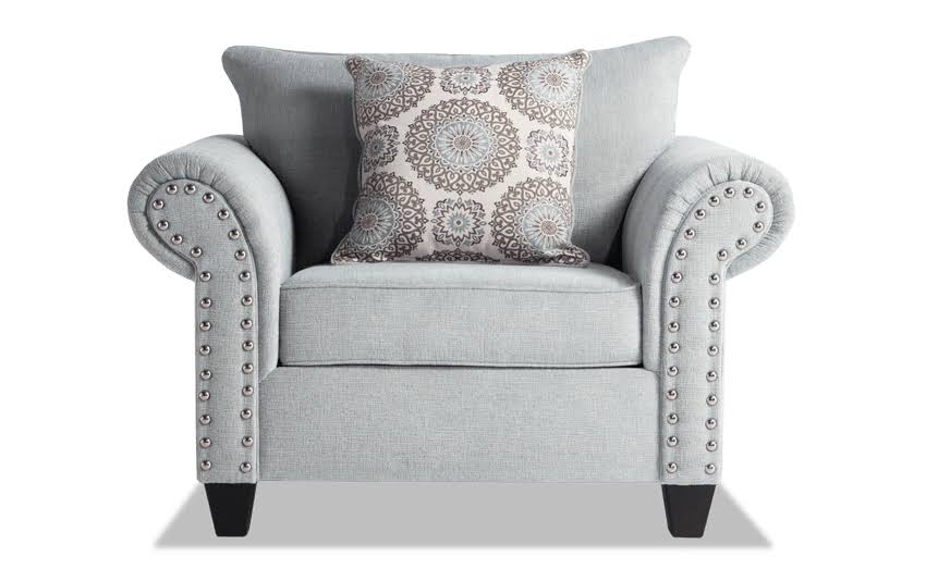 Oversized Light Blue Polyester Chair K937