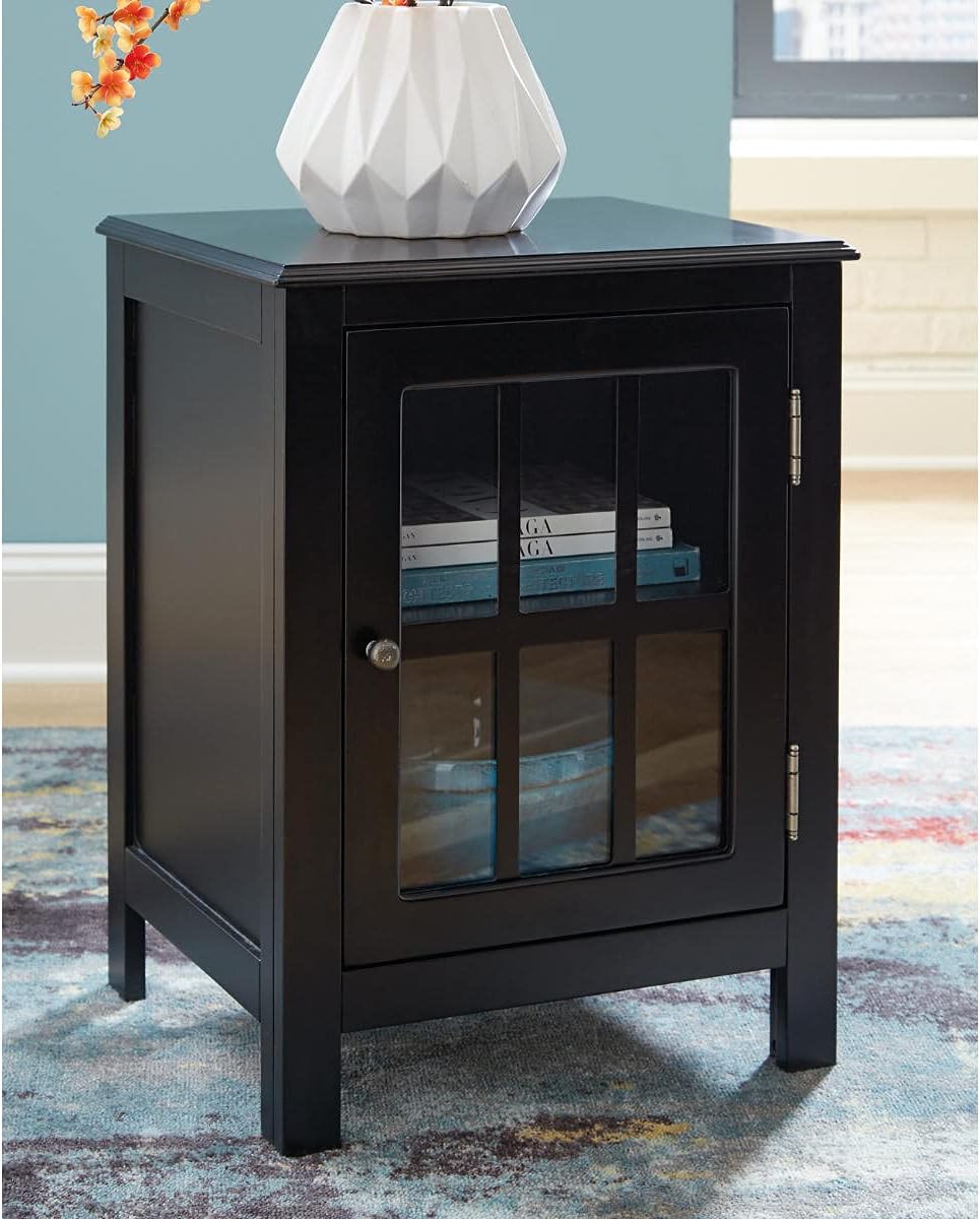Black Modern Farmhouse Accent Cabinet End Table K727325