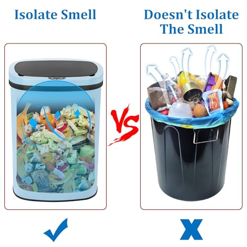 13 Gallon Touch Free Stainless Steel Trash Can O216