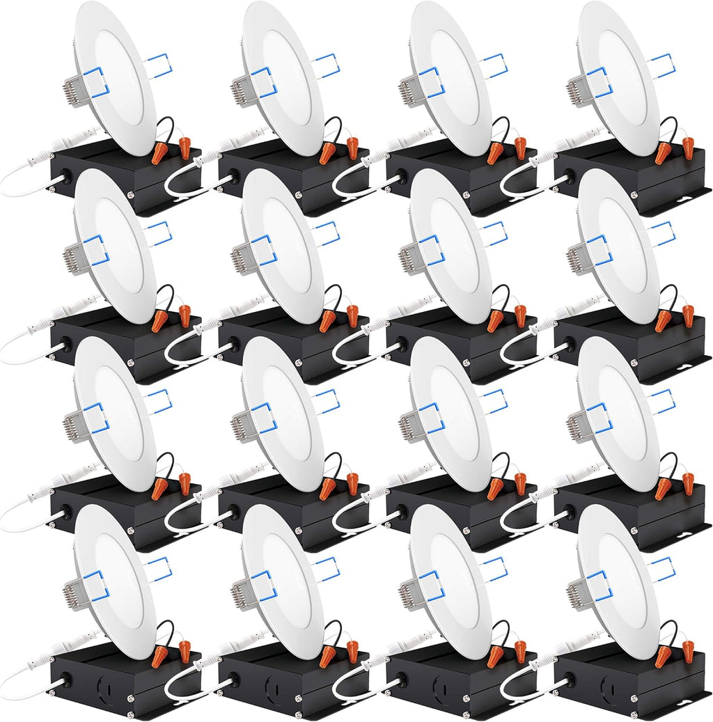 16 Pack 6 Inch LED Recessed Ceiling Lights Slim, 3000K Warm White, Dimmable M4031