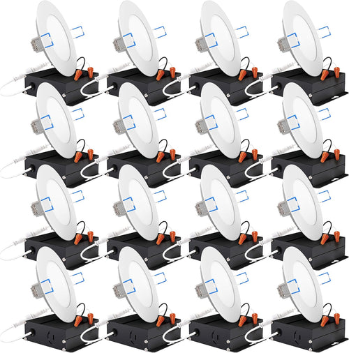 16 Pack 6 Inch LED Recessed Ceiling Lights Slim, 3000K Warm White, Dimmable M4031