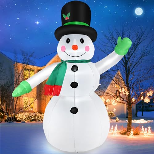 7 FT Christmas Inflatable Santa Claus with Green Gift Bag Built-in LED Lights P1025