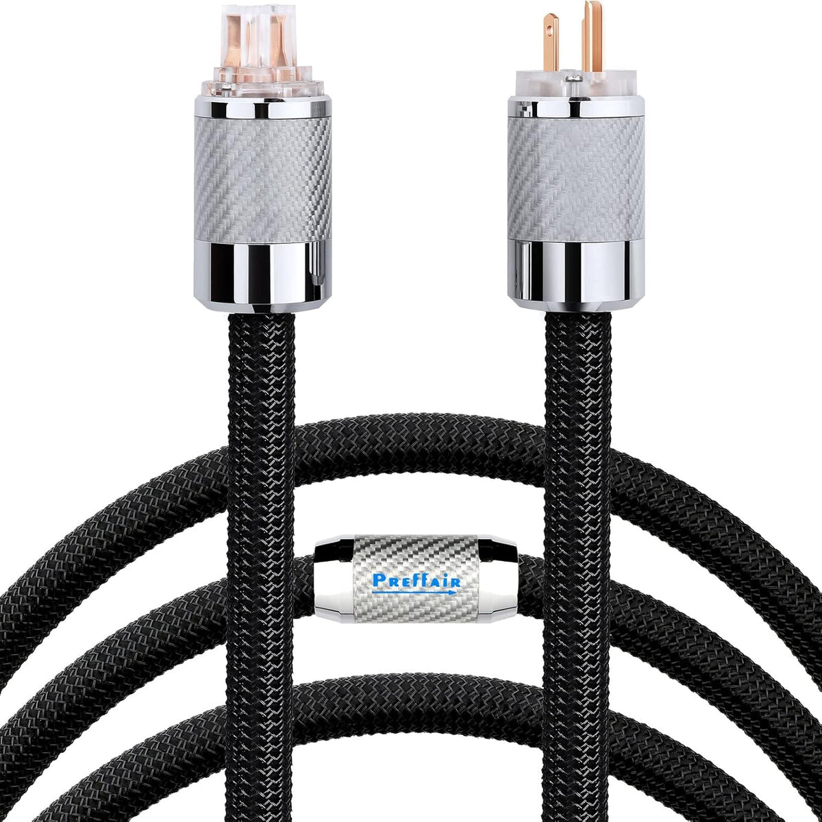 12AWG Power Cord Carbon Fibre Red Pure Copper Plug IEC320-C15 O930