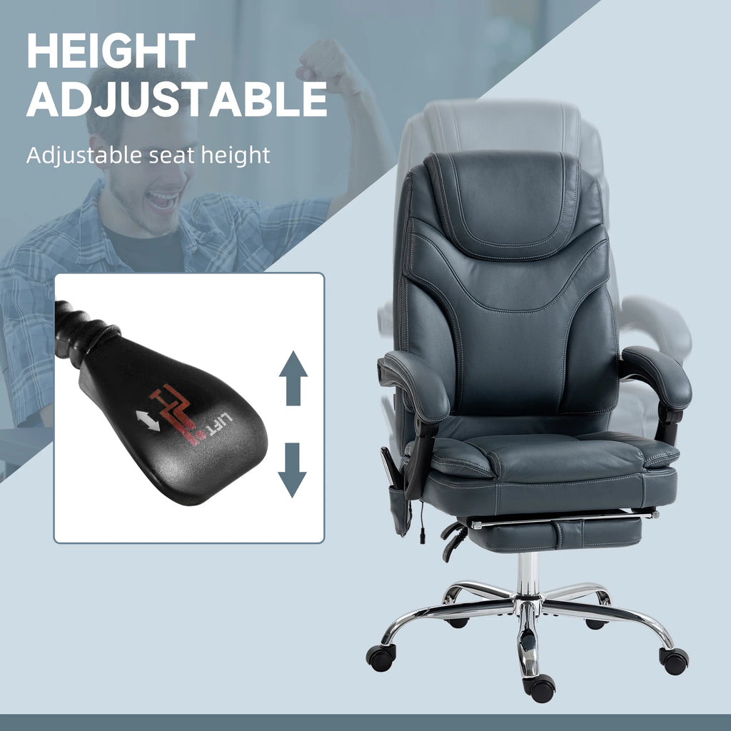 Gray PU Leather Massage Office Chair with Heat R149878
