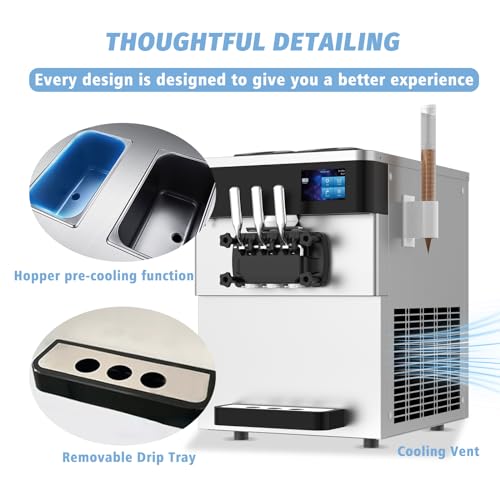 3 Flavors 110V Soft Serve Ice Cream Machine V4706