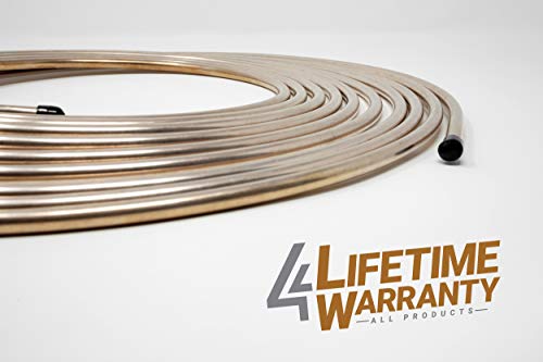 25 ft 1/4 Copper-Nickel Brake Line Tubing Coil and Fitting Kit O71508