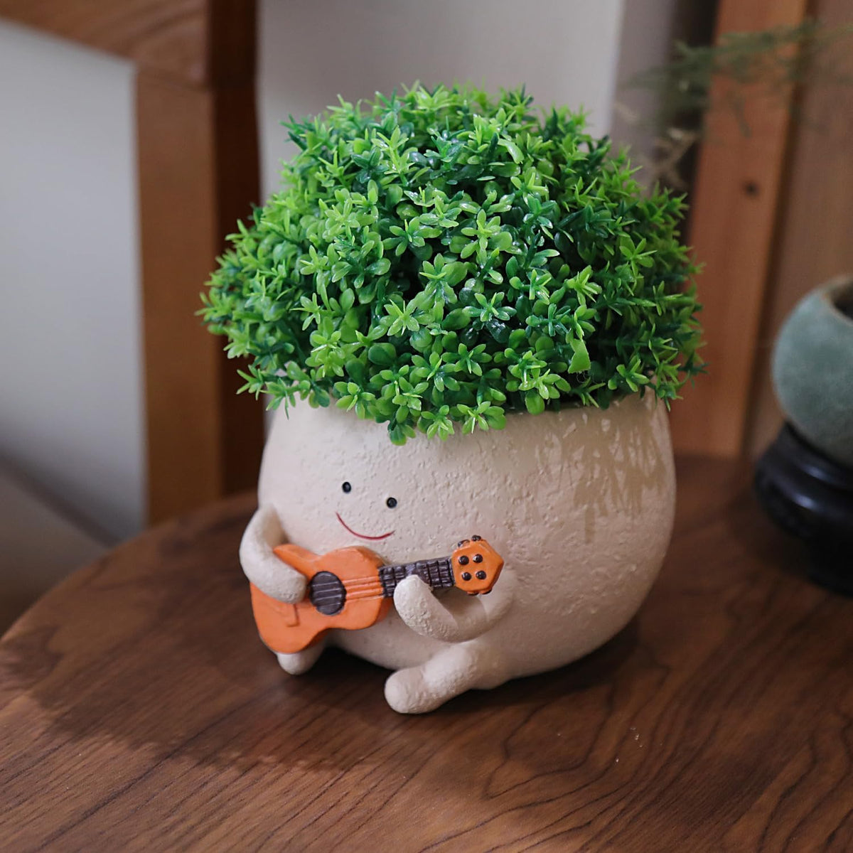 Smiley Guitar Head Succulent Pots with Drainage Hole A4849