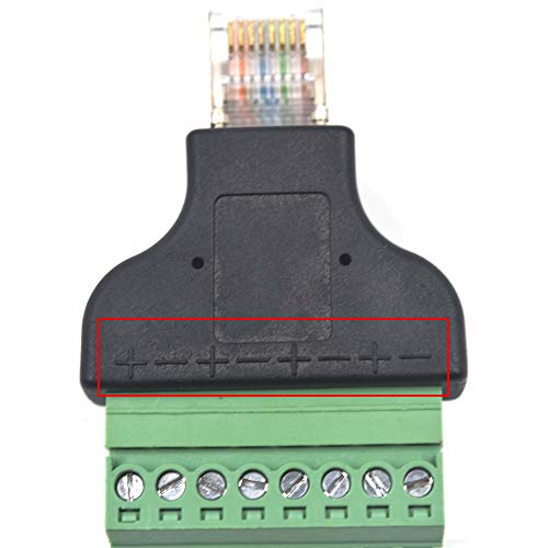 2-pack RJ45 Ethernet 8P8C Male to AV 8 Pin Screw Terminal Adapter Block Plug T7314