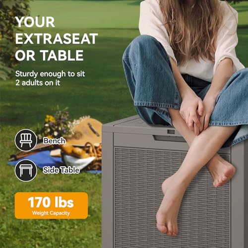 150 Gallon Black Resin Outdoor Storage Box W79974