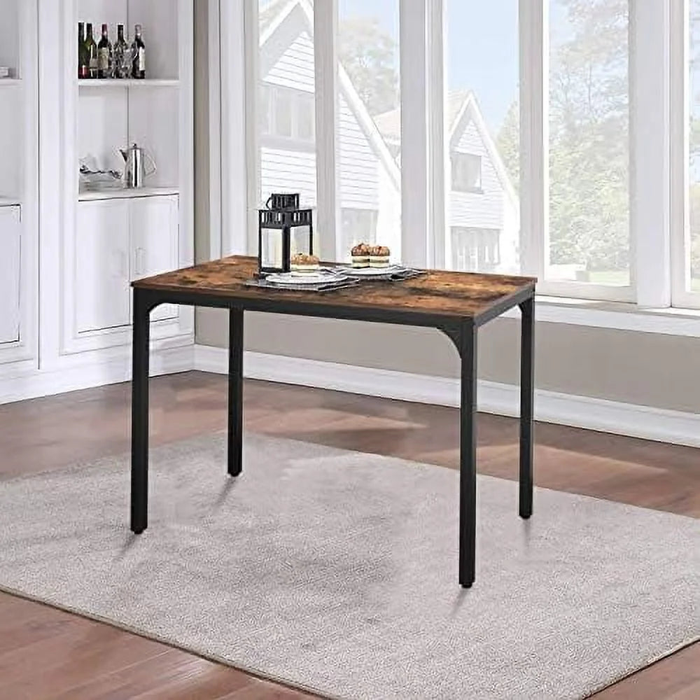 Industrial Dining Table with Adjustable Footpad 47.2''L x 23.6''W x 29.5''H Rustic Brown K18465