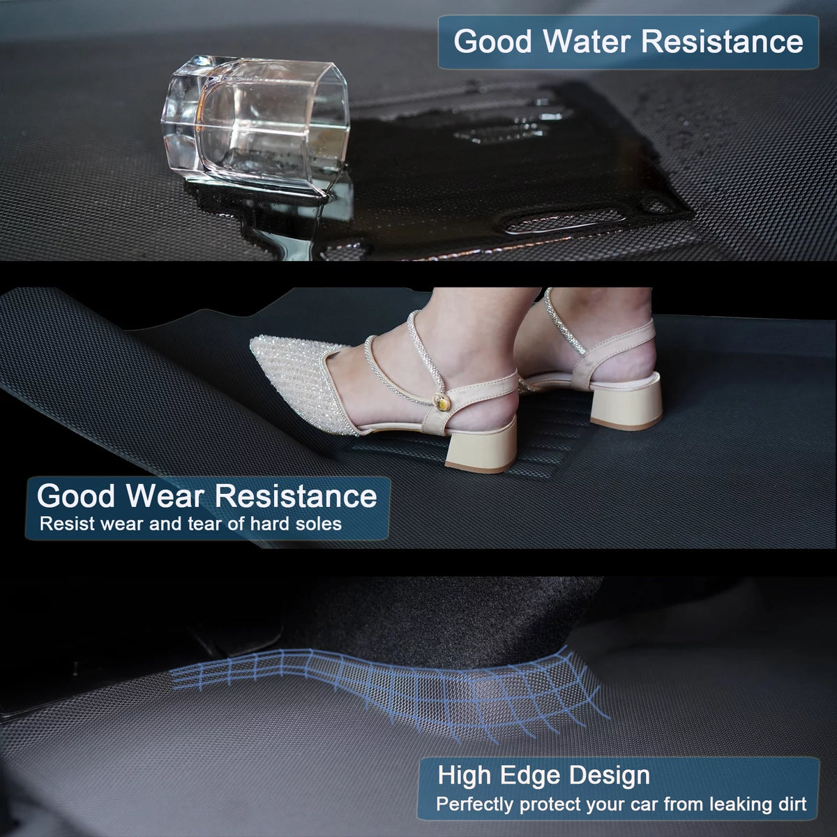 3 Pcs Waterproof Floor Mats Y254