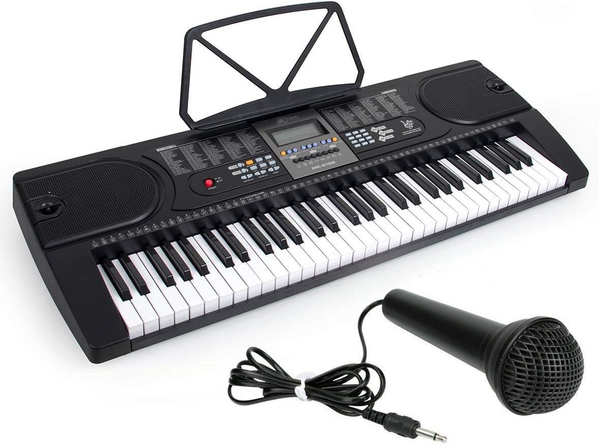 61 Key Digital Piano Portable Electronic Keyboard with Built-In Speaker, Microphone, Music Stand K374490