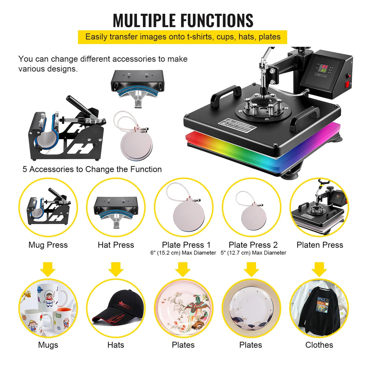 15X15 inch 5 in 1 Digital Heat Press Machine P950