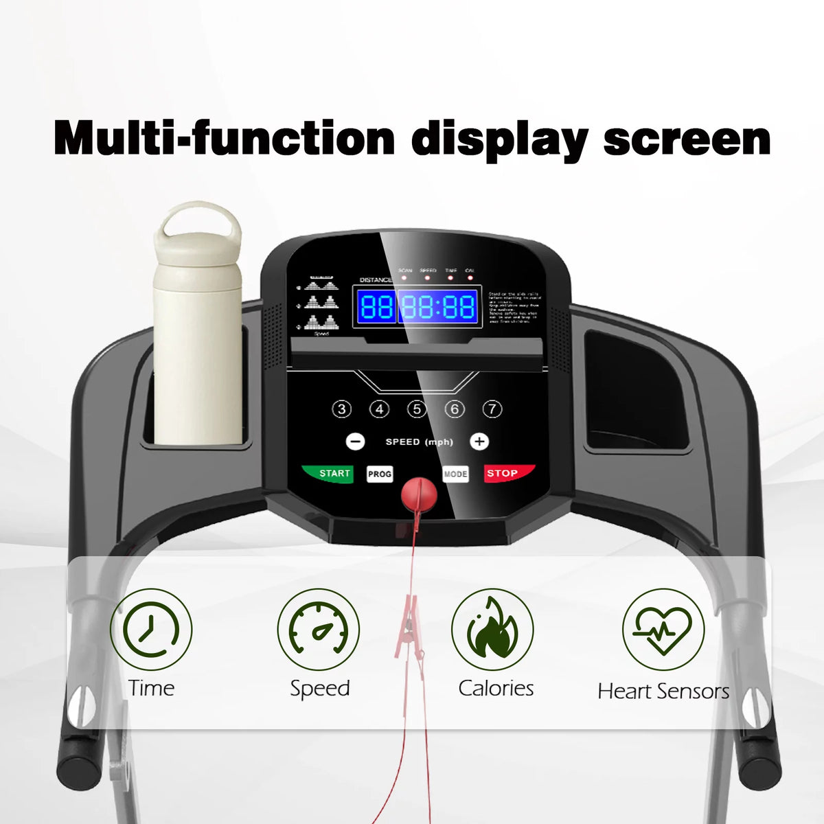 Foldable Electric Treadmill 2.5HP 265LBS Weight Capacity P6684