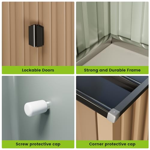 8FT x 6FT Metal Outdoor Storage Shed with Door Lock C28288