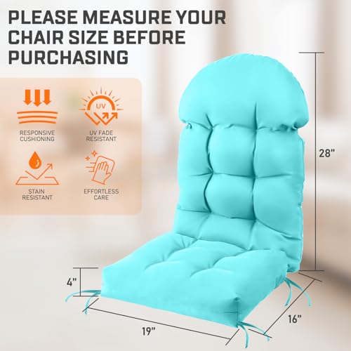Set of 4 Waterproof High Back Patio Chair Cushions D297