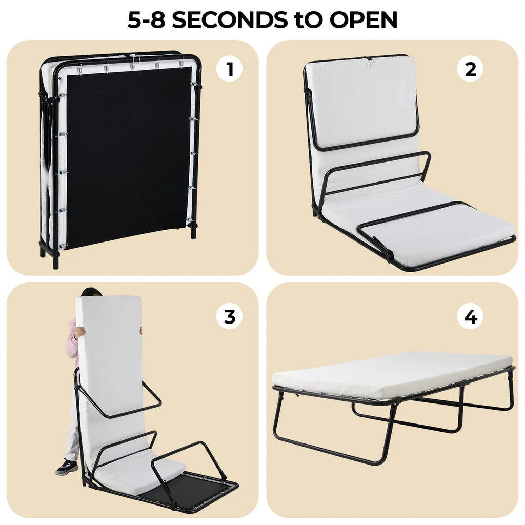 Folding Bed with Memory Foam Mattress Y762