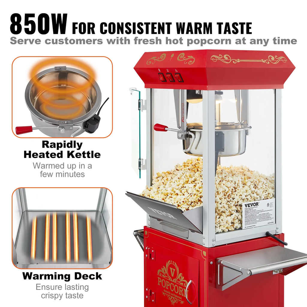 8 oz 48 Cups Red Popcorn Maker Cart T45072