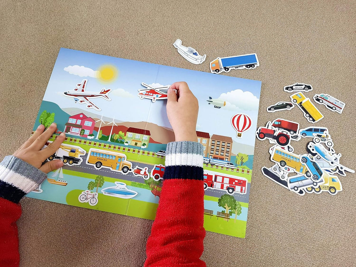 Magnetic Portable Playboard Vehicles (39 Pcs) F4630