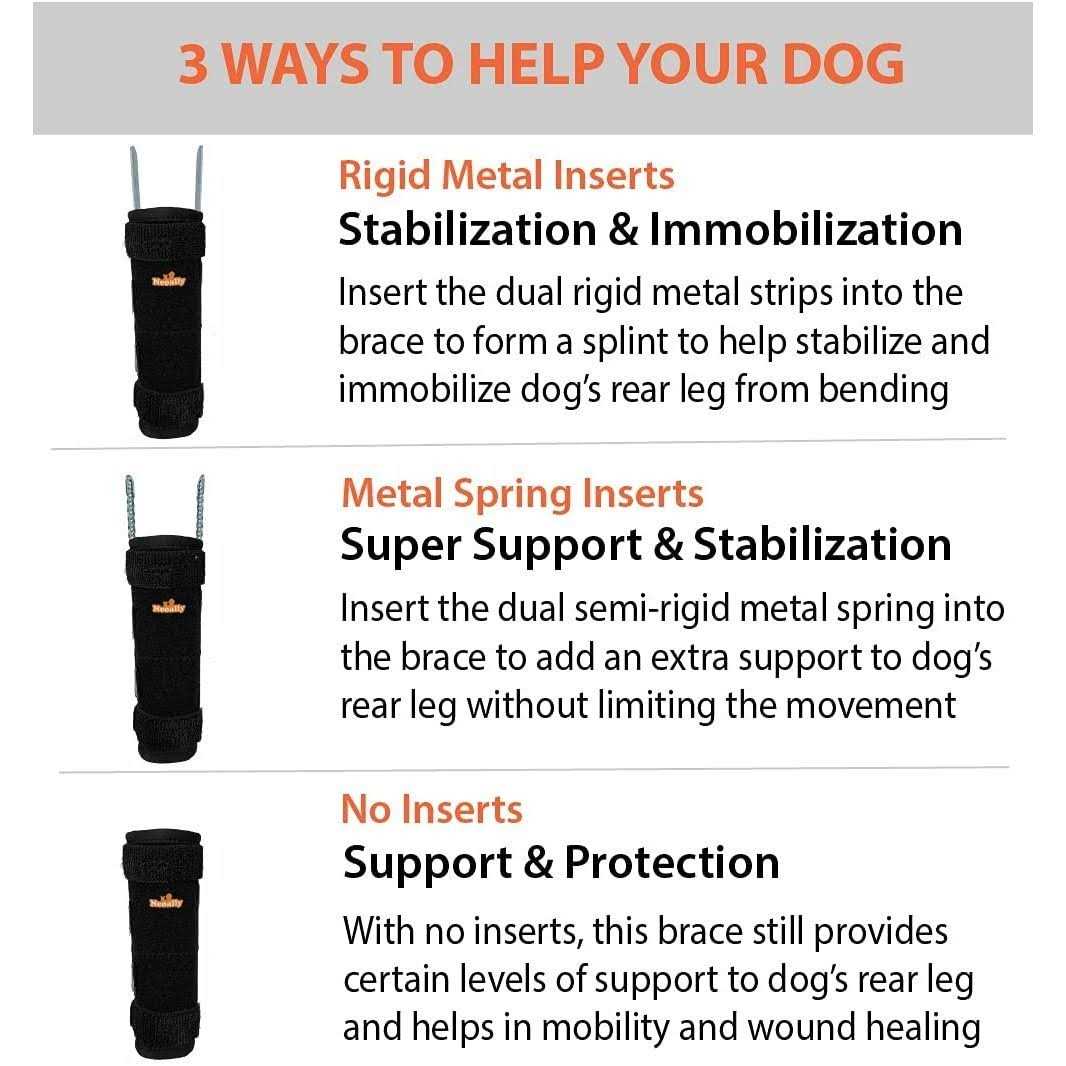 3-in-1 Long Rear Leg Support Dog Splint Braces P761115