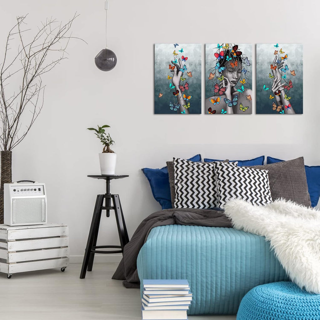 3 Piece African American Wall Art Canvas Print Stretched and Framed Ready to Hang D6819