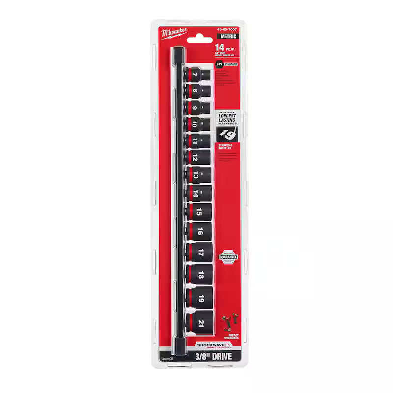 3/8 in. Drive Metric 6 Point Impact Socket Set 14-Piece A647