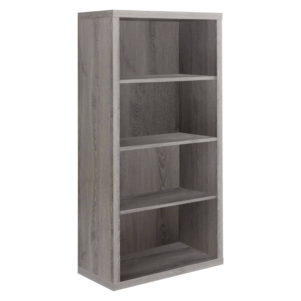 Taupe Brown Rectangular Bookcase with Adjustable Shelves B1839
