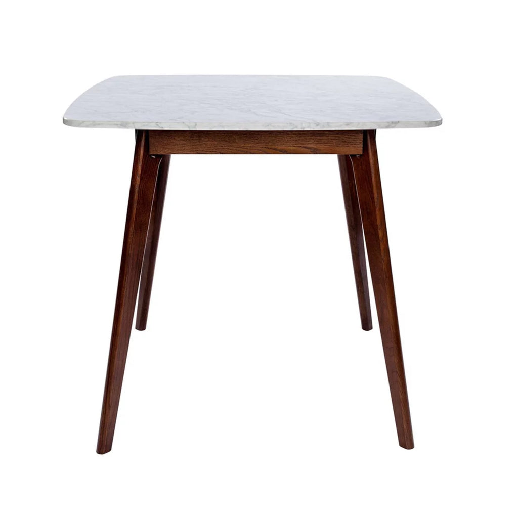 31" Square White Italian Carrara Marble Dining Table F8283