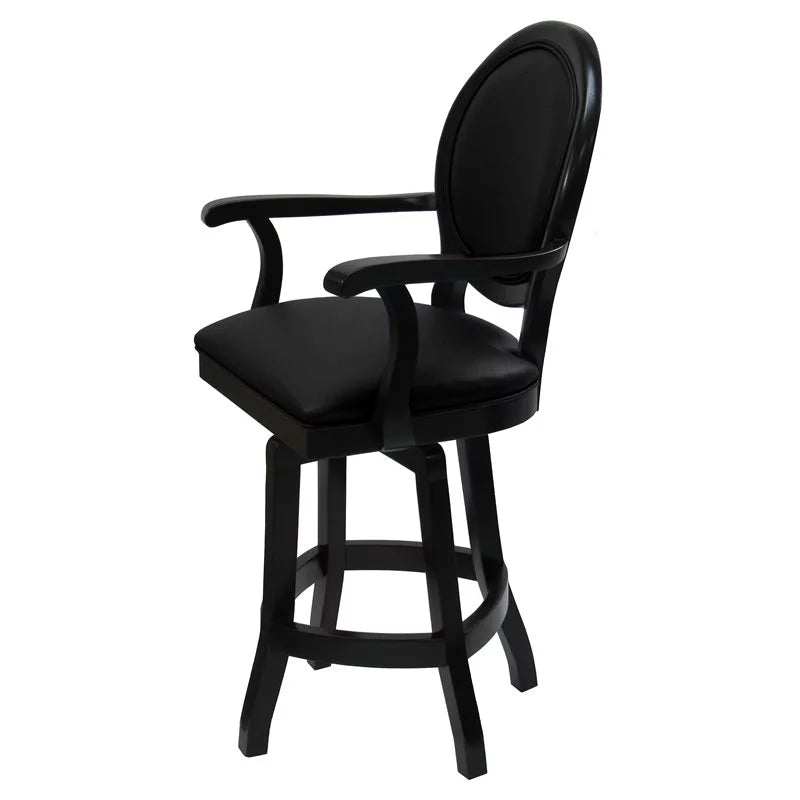 26" Swivel Solid Wood Counter Stool Black Leatherette C688