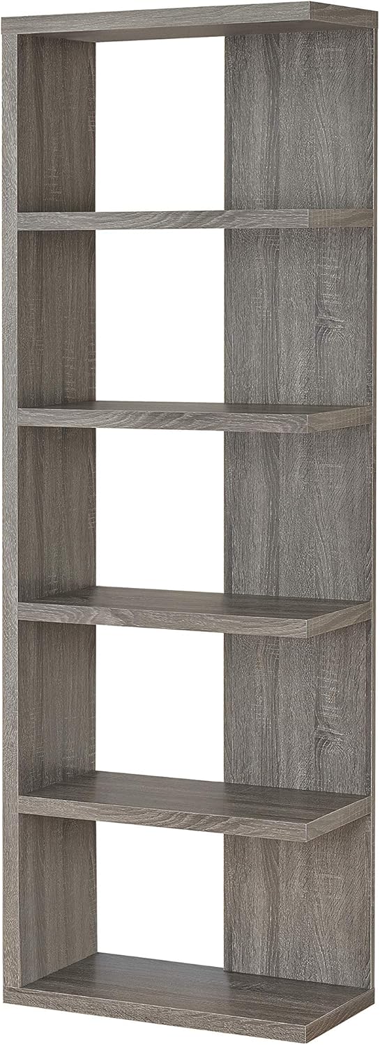 5-Tier Weathered Grey Bookcase P261554