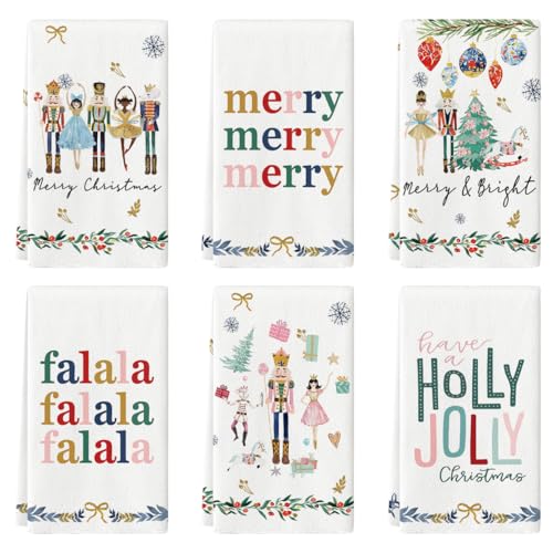 Christmas Kitchen Dish Towels Set of 6 X31562