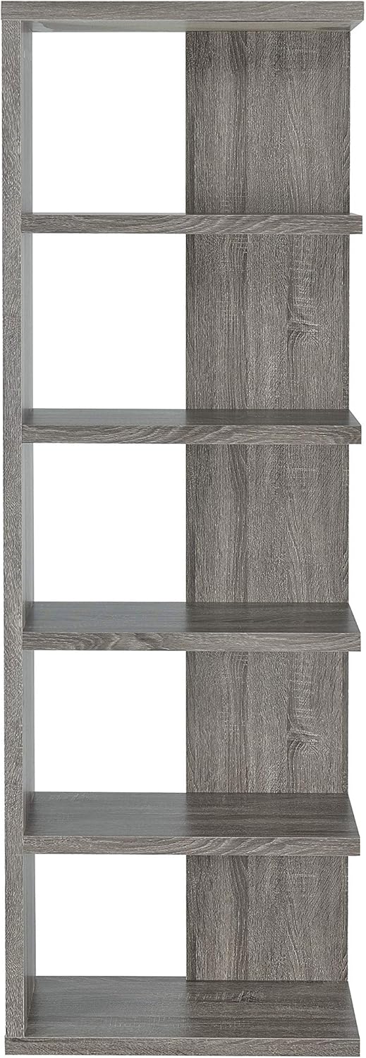 5-Tier Weathered Grey Bookcase P261554