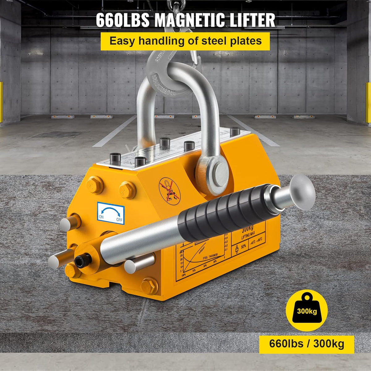 Steel Magnetic Lifter 880 LB 400 KG Neodymium Lifting Magnet C87260