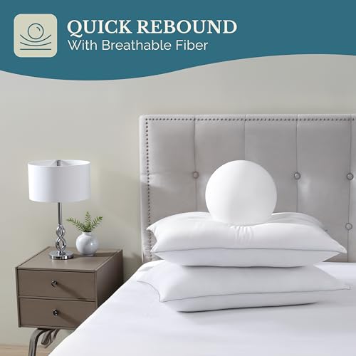 King Size Bed Pillows Set of 2 White M859