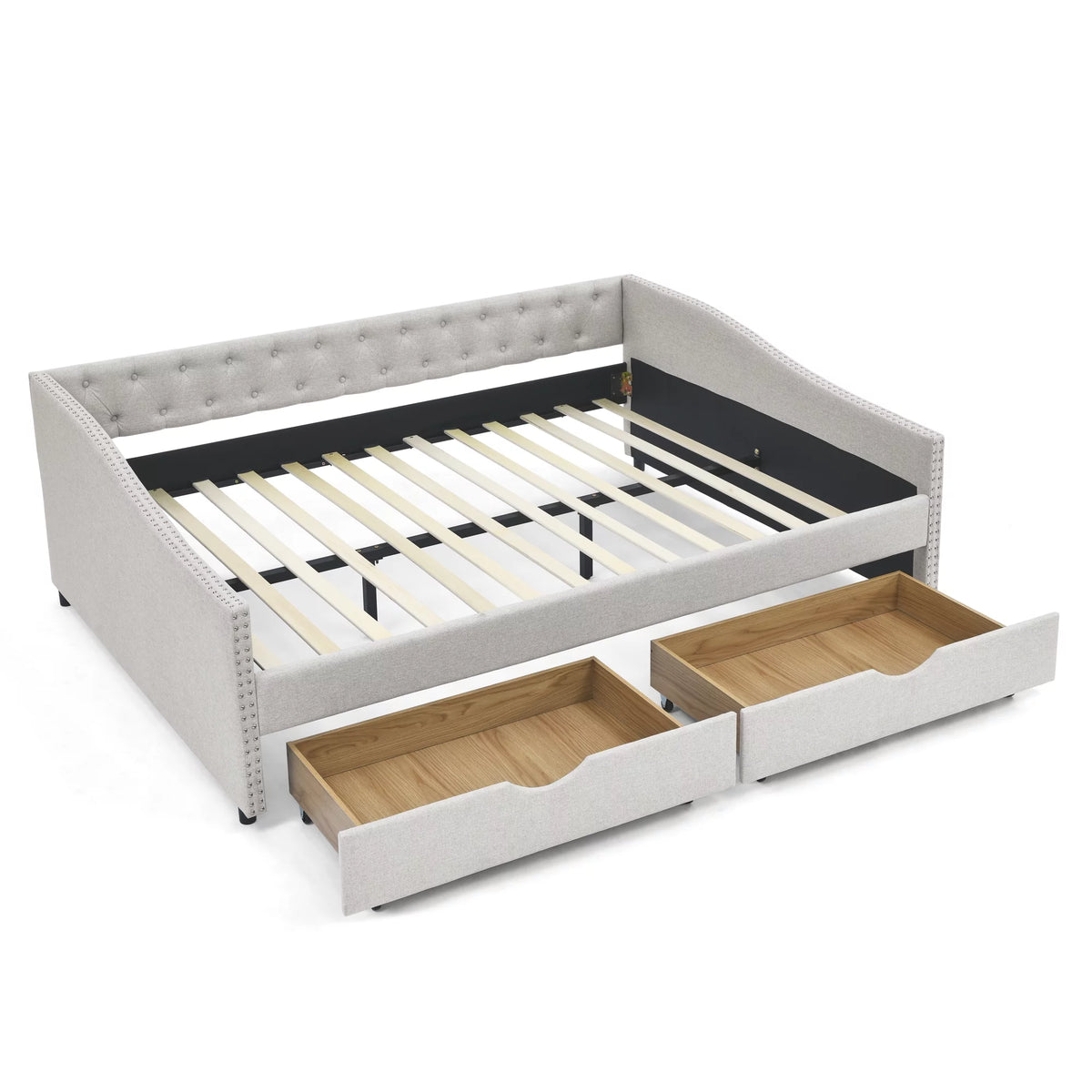 Upholstered Queen Size Daybed with Drawers Q3081