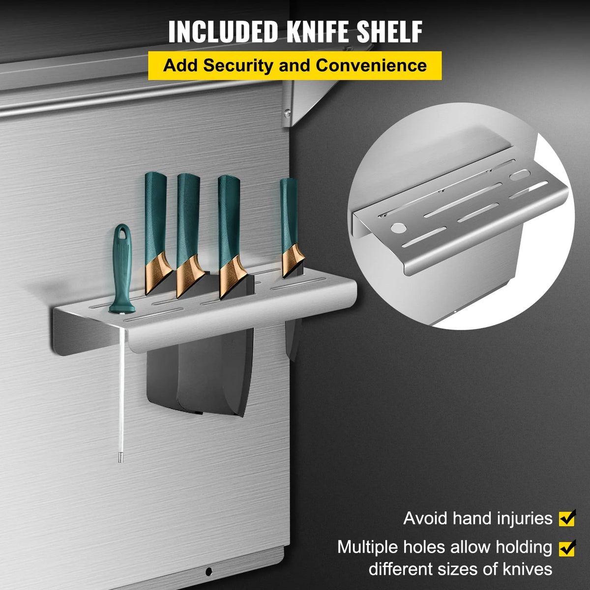 Stainless Steel Range Backsplash with Shelf S655