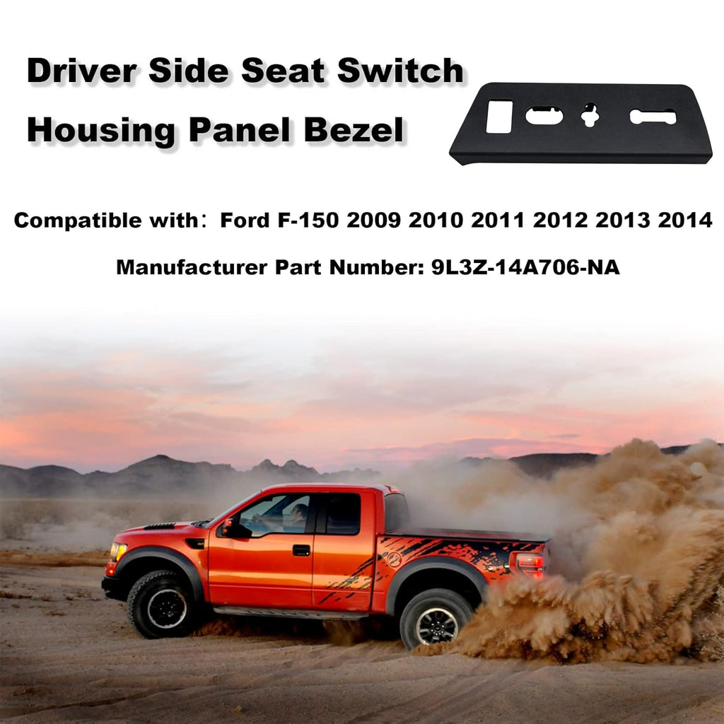 Driver Side Seat Switch Housing Panel Bezel Black Pack of 2 R910