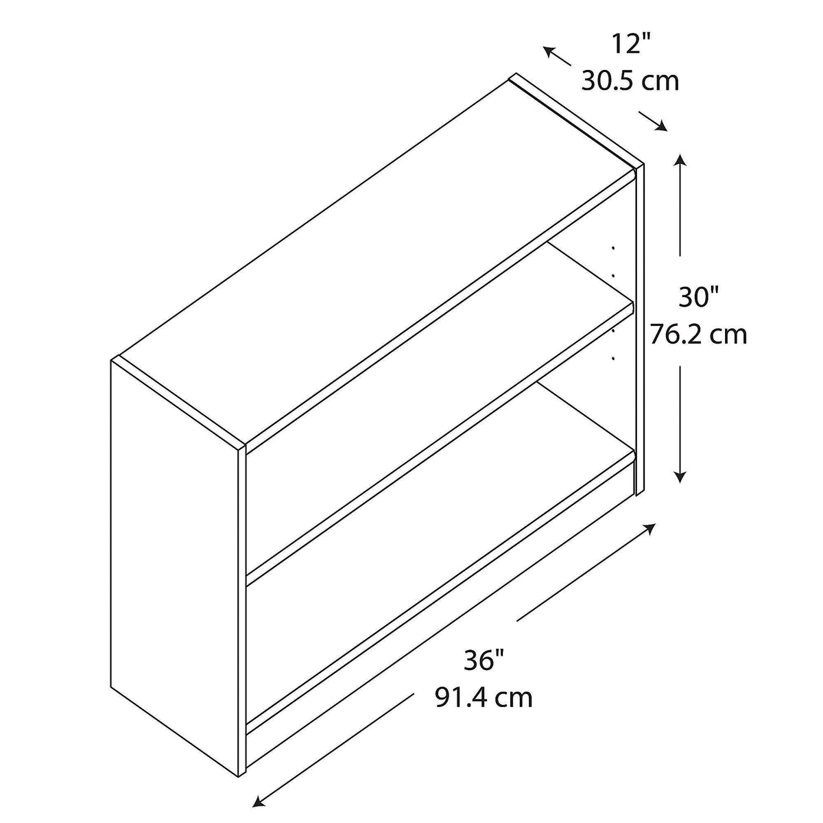 2 Shelf Bookcase Set of 2 Z458695