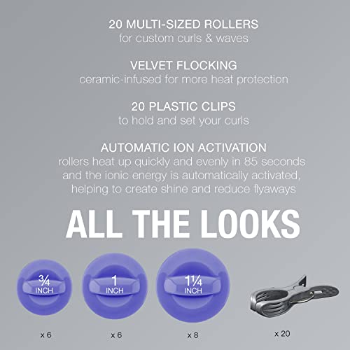 Ceramic Flocked Hot Roller Set with 20 Hair Rollers L32200