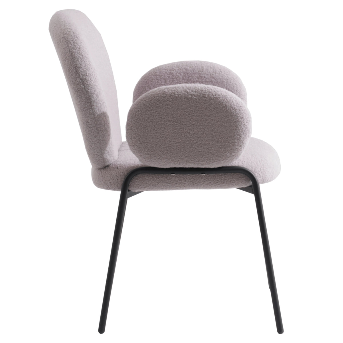 Grey Boucle Dining Chair with Arms F88384